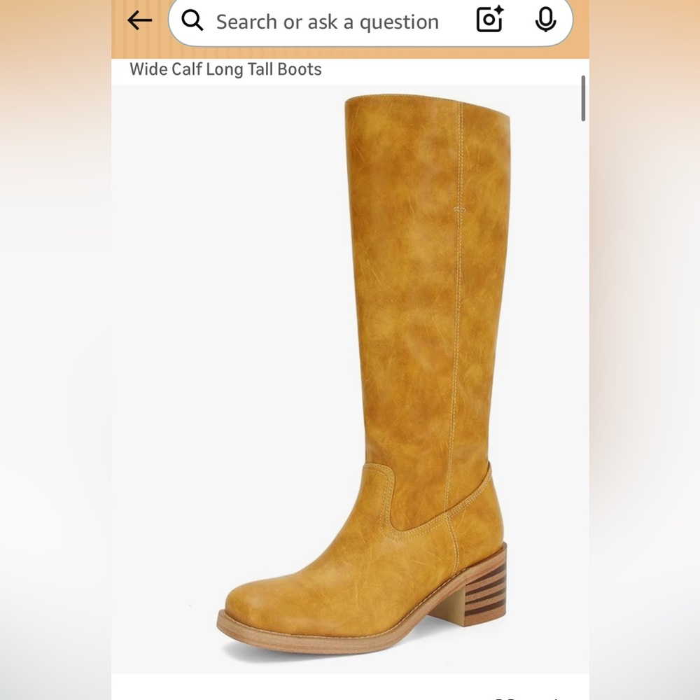 Dream Pairs Women's Banana Tan Heeled Boots